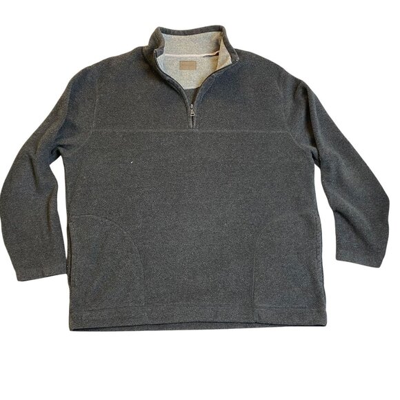 St. Johns Bay Mens 1/4 Zip Pullover Sweater By Sevenly Size 2XL Gray Fleece With - Picture 1 of 9